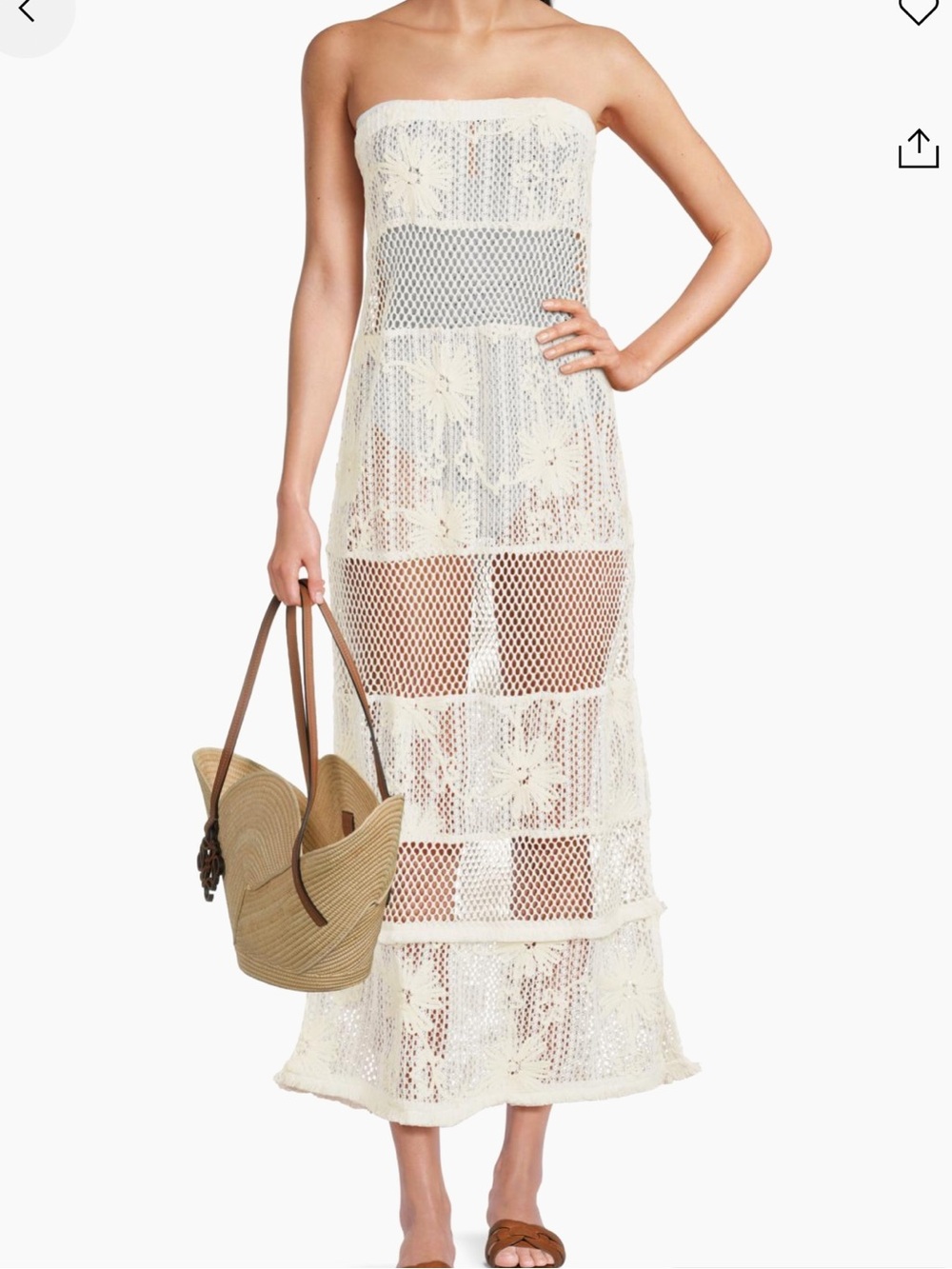 Ramy Brook Senara Bandeau Lace Cover Up Maxi Dress Size S - Picture 6 of 7